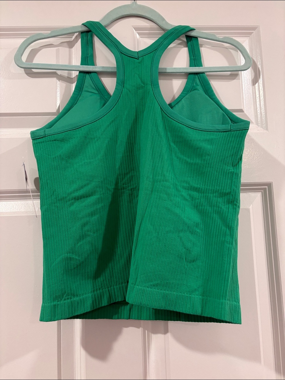 Green Ribbed Racerback Tank Top - Picture 4 of 4